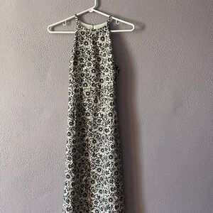 Elegant Pink and Navy Floral Dress